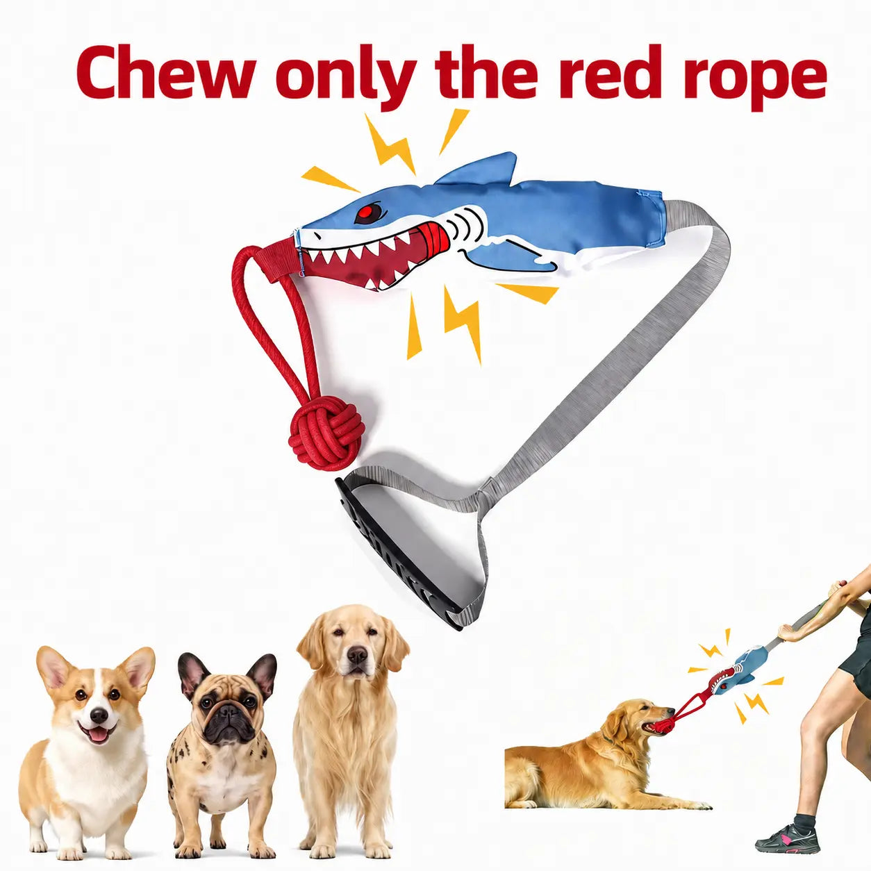 Interactive Dog Tug Toy, (Interactive Only • Not a Chew Toy • No Unattended Play)Tug of War Tough Squeaky Dog Rope Toys Teeth Cleaning, Conserve Dog'S Energy and Strengthen Bond with Master for Outdoor & Indoor Playtime , Dog Toy for Small & Medium Dogs D