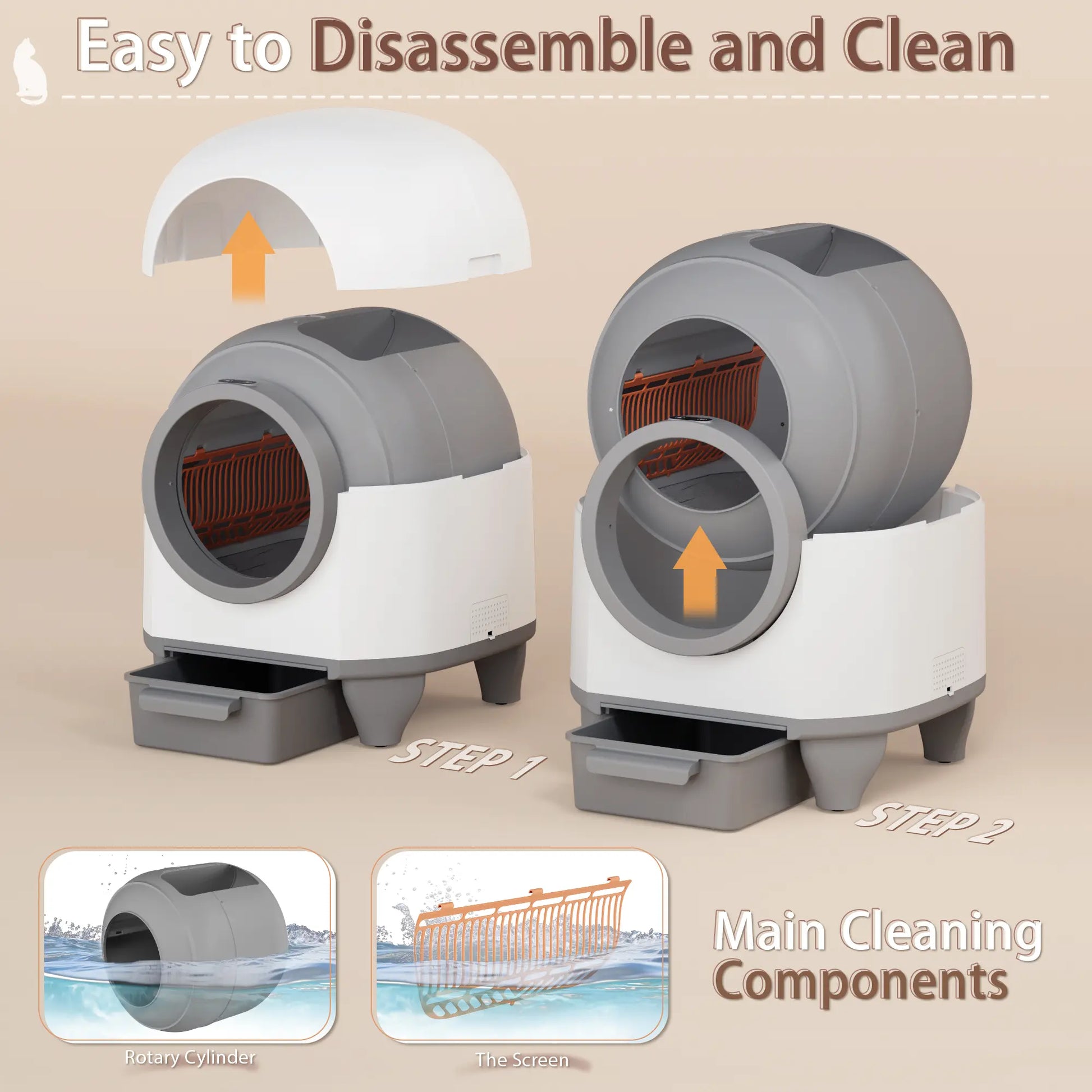 Warcat Smart Low-Noise Auto-Cleaning Litter Box 90L Self Cleaning Cat Litter Box App-Controlled via 2.4G Wifi with Smart Sensors, Safety Protection, Easy Maintenance, Easy Setup & Clean #Summeressentials #Tiktokshopdealsforyoudays #Tiktokshopmemorialday