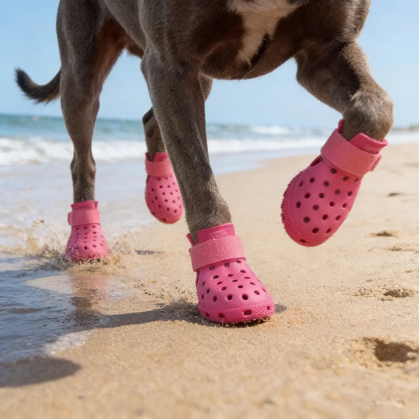 Set of 4 Non-Slip Outdoor Dog Shoes — Paw Protection Footwear for All Seasons. Breathable, Heat-Resistant, Stain-Resistant, and Non-Slip, Featuring Soft Soles for Maximum Grip. Comfortably Protects Paws—Helping Your Dog Stay Happy! (Pet Supplies)