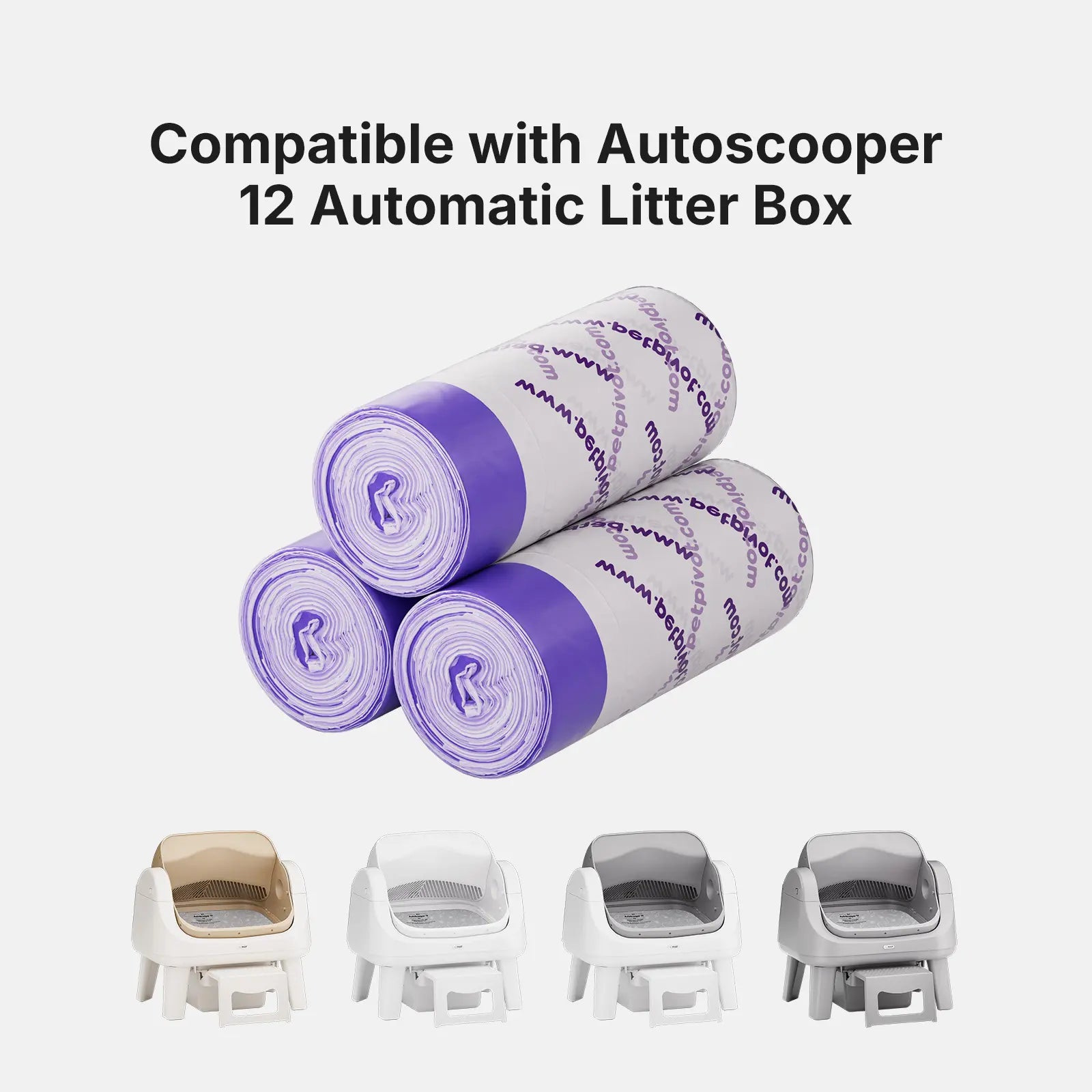 Autoscooper 12 Lite by Petpivot Waste Bags for Automatic Litter Boxes, 60-Pack Summervibes Petlovers