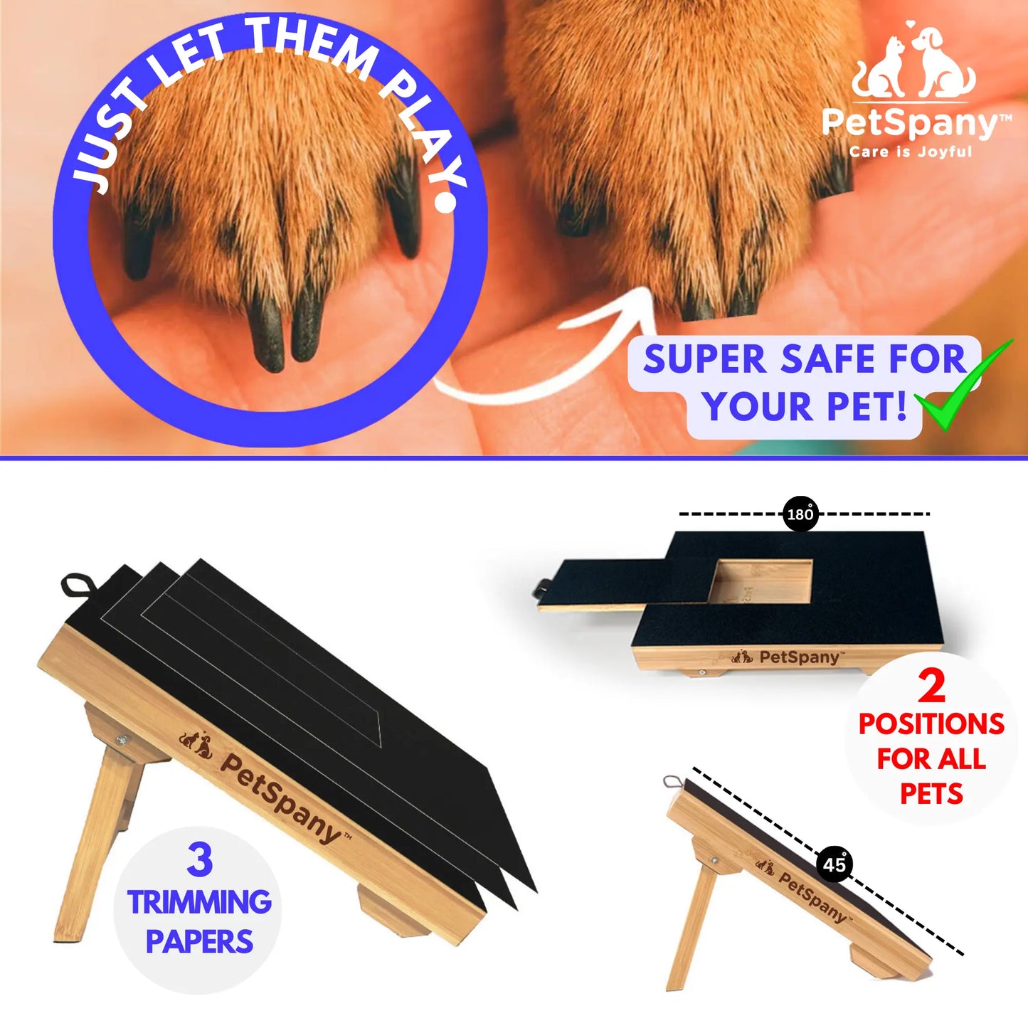 Petspany Dog Nail Scratch Board 14.55X10.39 Inch (37X26.4 Cm) - Bamboo Wood Scratch Pad with Treat Box - Stress-Free Dog Scratch Pad for Nails - Scratching Nail File Board