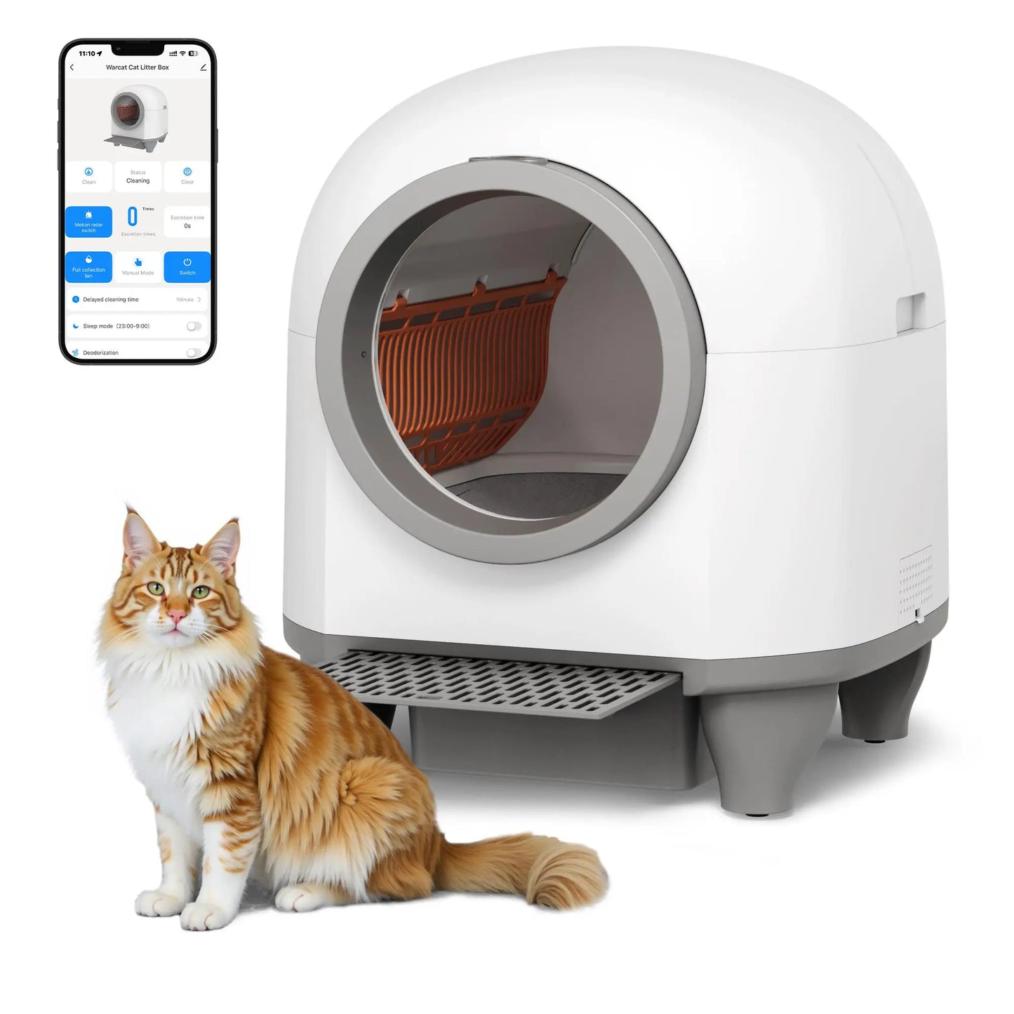 Warcat Smart Low-Noise Auto-Cleaning Litter Box 90L Self Cleaning Cat Litter Box App-Controlled via 2.4G Wifi with Smart Sensors, Safety Protection, Easy Maintenance, Easy Setup & Clean #Summeressentials #Tiktokshopdealsforyoudays #Tiktokshopmemorialday