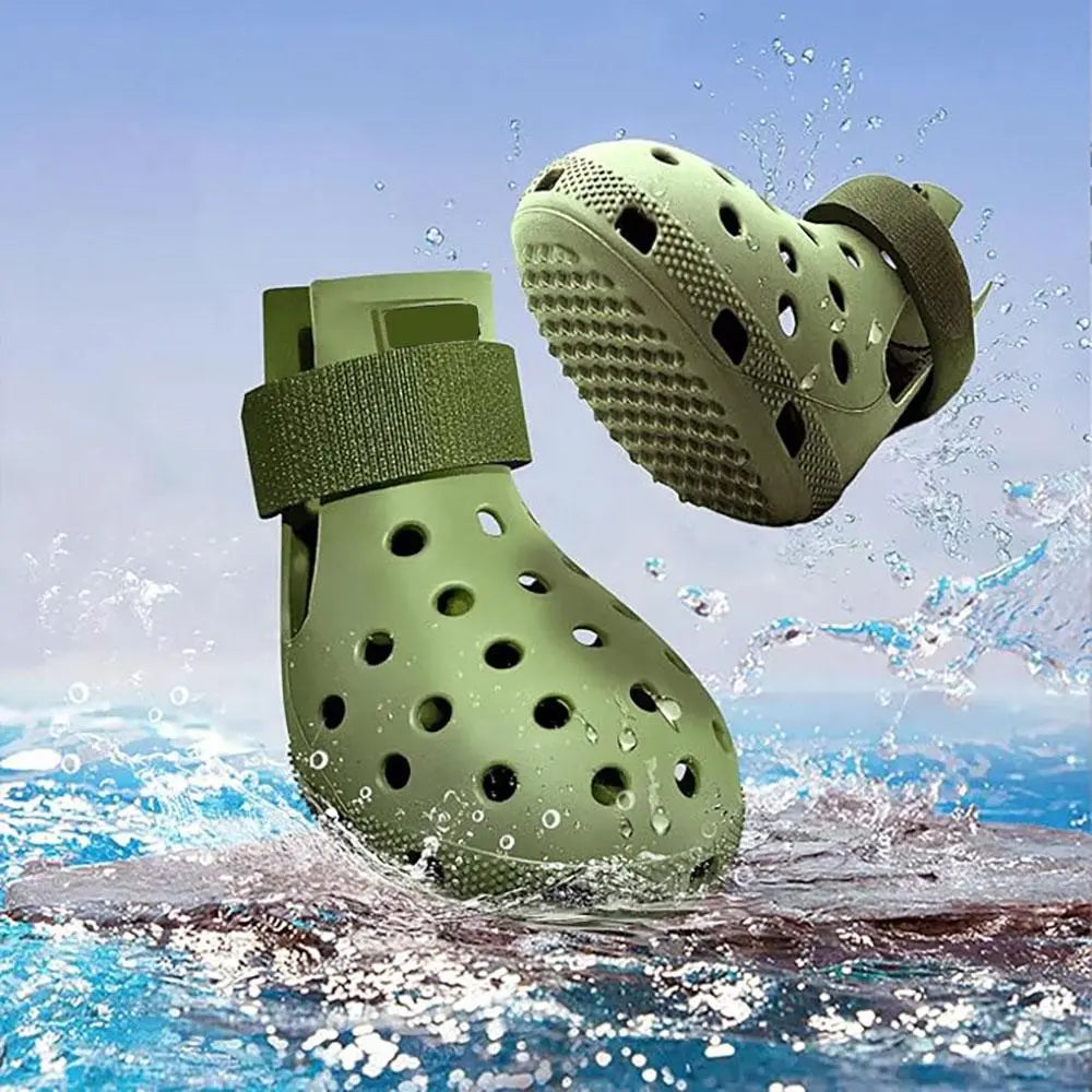 Set of 4 Non-Slip Outdoor Dog Shoes — Paw Protection Footwear for All Seasons. Breathable, Heat-Resistant, Stain-Resistant, and Non-Slip, Featuring Soft Soles for Maximum Grip. Comfortably Protects Paws—Helping Your Dog Stay Happy! (Pet Supplies)